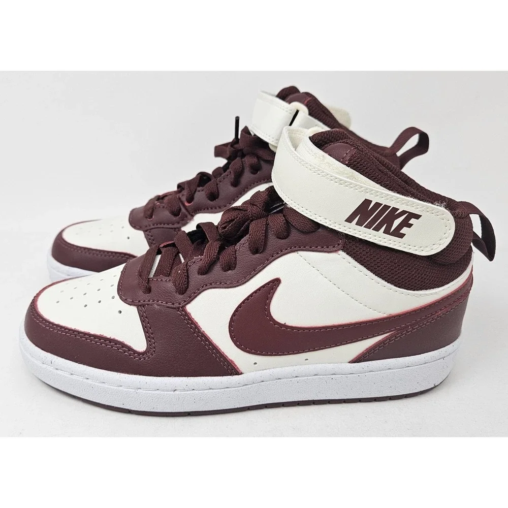 Nike Court Borough Mid 2 Boy's Sneakers Pearl White/Team Red Size 4.5 Y NEW!